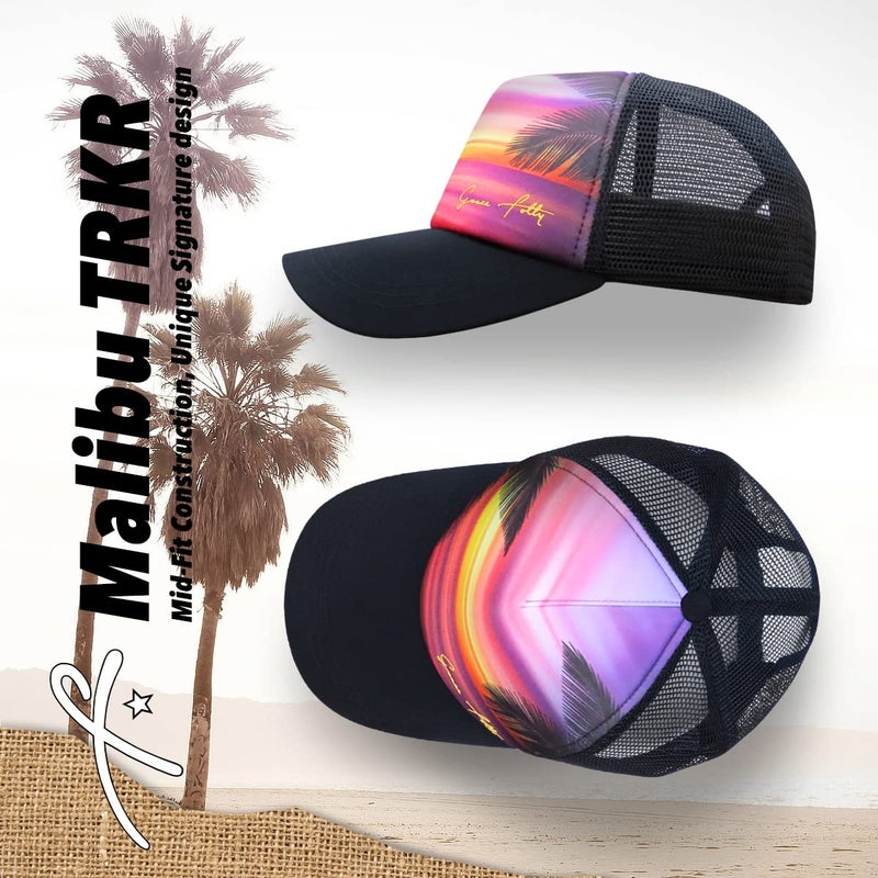 Grace Folly Foam Trucker Hat Snapback Mesh Baseball Cap for Men or Women (Sunset Print) - Image 3